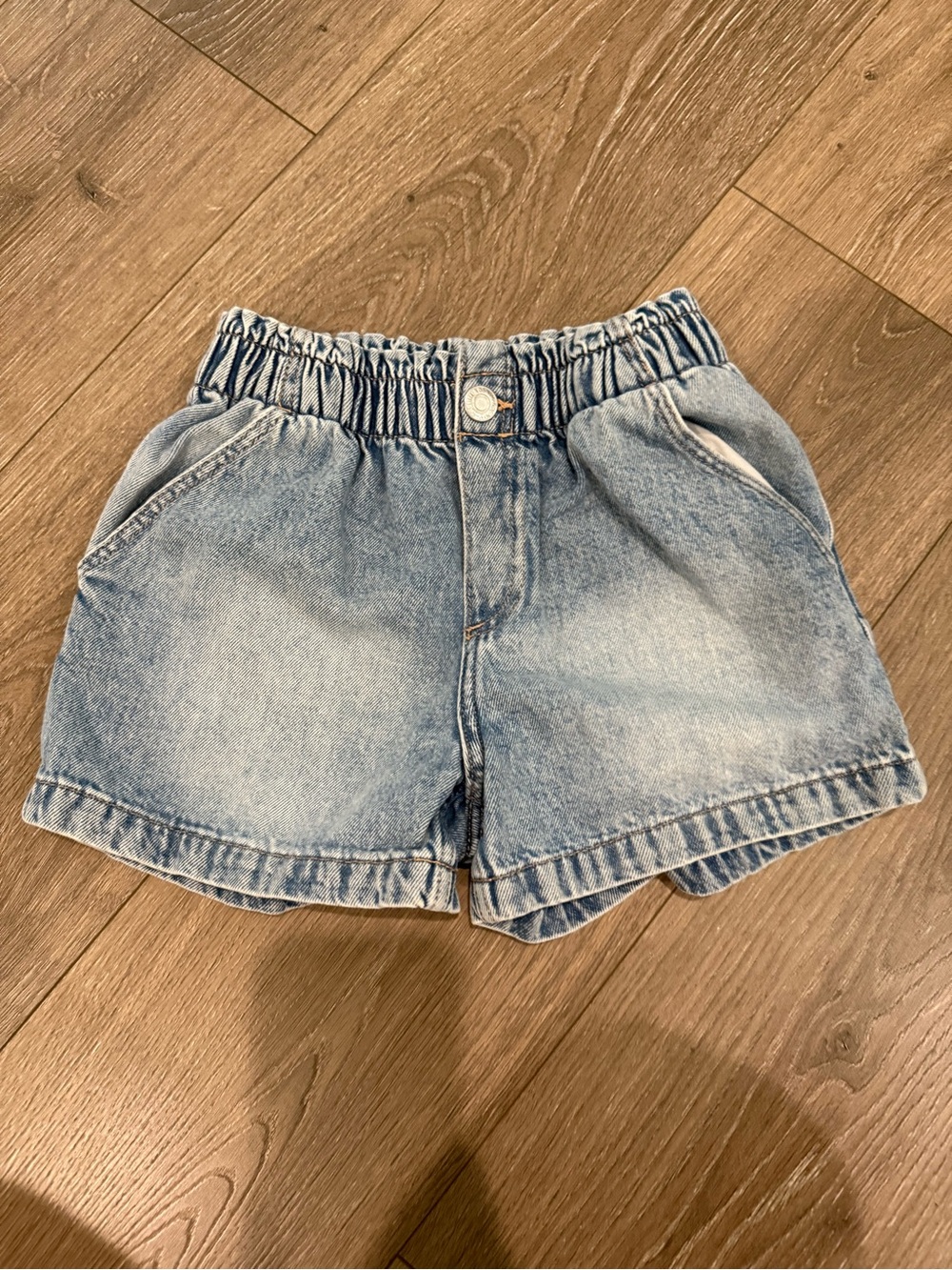 H&M Light Blue Elastic Waist Denim Shorts